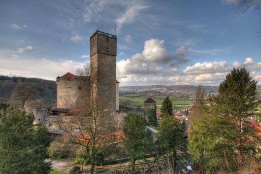 Burg Guttenberg Ansicht Schildmauer Konrad Plank, Querformat